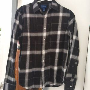 Black Plaid Button-Up Flannel